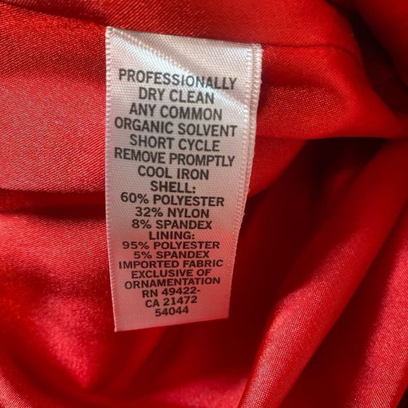 CACHE Red Strapless Ruched Pleated Flower Appliqué Detail Cocktail Mini Dress - Picture 6 of 12